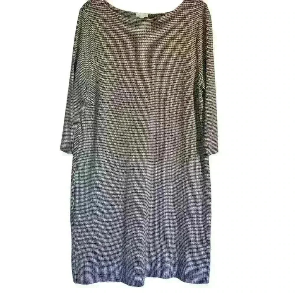 J.Jill Size L Ponte Knit Shift Dress Fall Cozy Pull On Stretch Casual Office